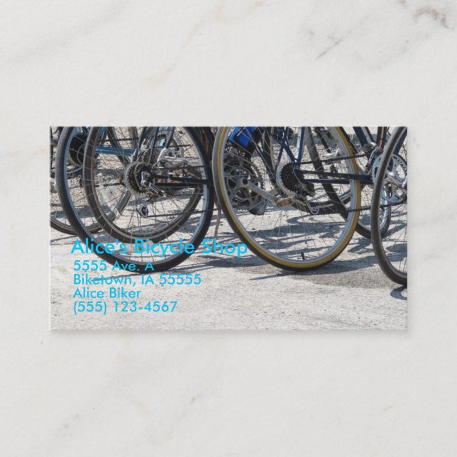 Carte De Visite Alice's Bicycle Shop (Devant)
