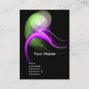 Carte De Visite ALIEN PEARL MONOGRAM Vibrant noir rose vert