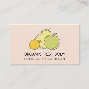 Carte De Visite Alimentation de la ligne rose pâle Diéticienne nut