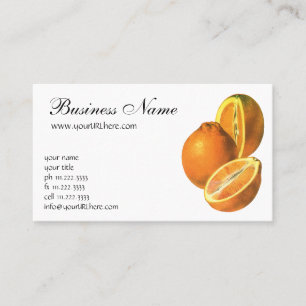 Carte De Visite Aliments Anciens, Oranges Fraîches Biologiques Sai