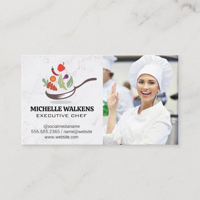Carte De Visite Aliments de basculement | Chef en cuisine (Devant)