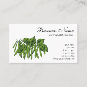 Carte De Visite Aliments de collection, haricots verts biologiques
