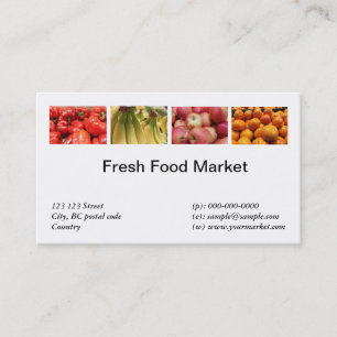 Carte De Visite Aliments frais, fruits, marché aux légumes