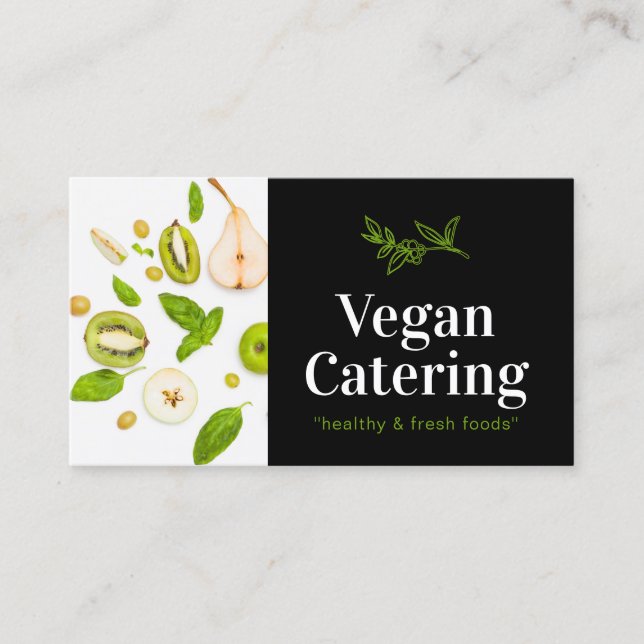 Carte De Visite Aliments verts Nutrition saine Alimentation biolog (Devant)