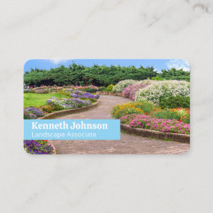 Carte De Visite Allée de pierre Belles fleurs de jardin
