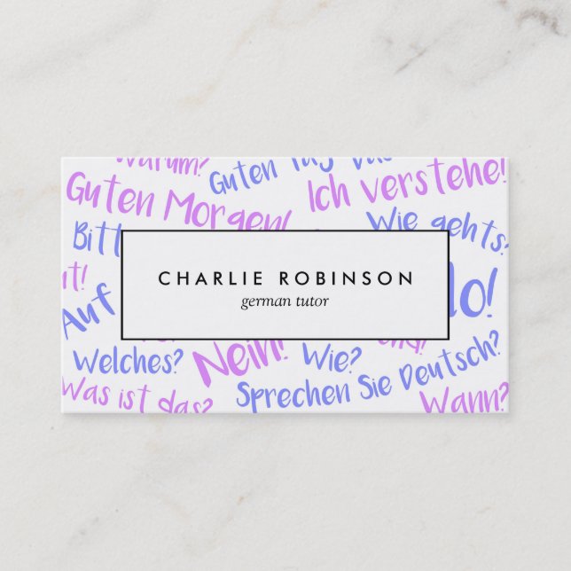 Carte de visite allemand blanc et pourpre de (Devant)