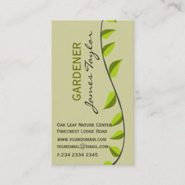 Carte De Visite Aller au-dessus du jardin Feuille de jardin Green 