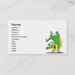 Carte De Visite alligator heureux crocodile dessin animé dansant
