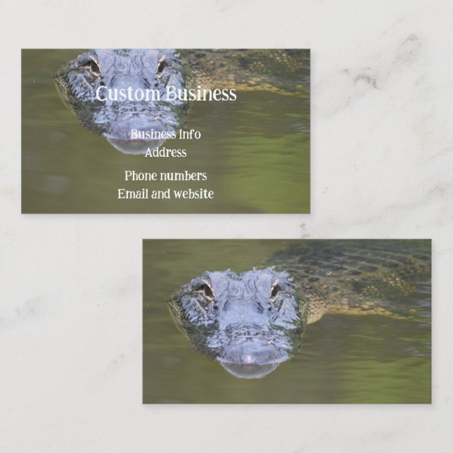 Carte De Visite Alligator Personnalisé Marais Animal Faune Nature (Devant / Derrière)
