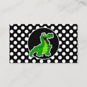 Carte De Visite Alligator sur les Pois noirs et blancs