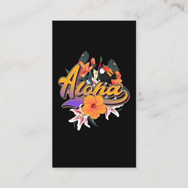 Carte De Visite Aloha Hawaii Fleurs Hawaii Toucan hawaïen (Devant)