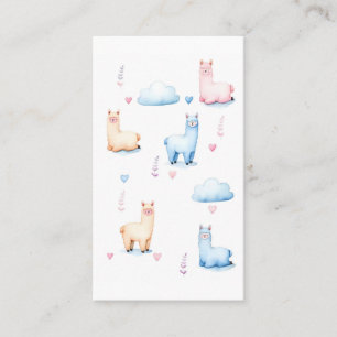 Carte De Visite Alpacas mignons et nuages