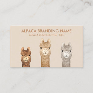 Carte De Visite Alpaga brun beige Animal