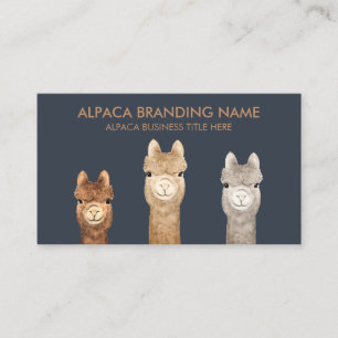 Carte De Visite Alpaga Lama Animal Navy