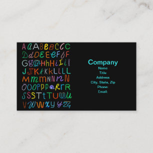 Carte De Visite Alphabet au néon