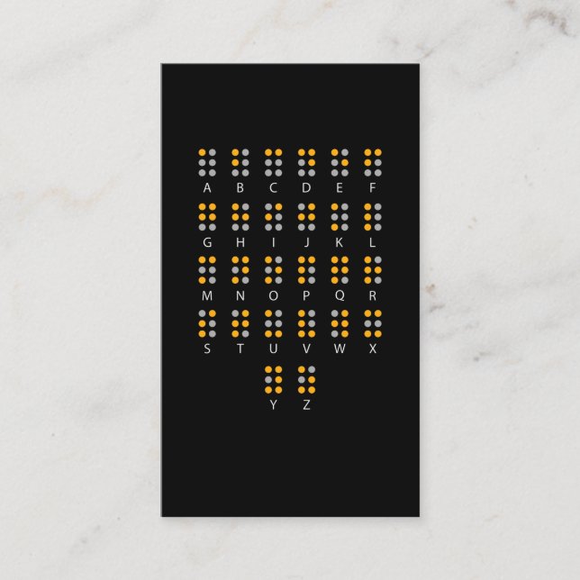 Carte De Visite Alphabet braille Blind Art (Devant)