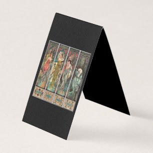 Carte De Visite Alphonse Mucha art, Art nouveau, vintage, femmes, 
