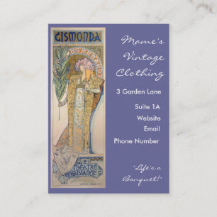 Carte De Visite Alphonse Mucha - peinture de Sarah Bernhard