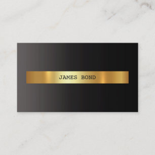 Carte De Visite Aluminium d'or noir VIP de Minimalistic Ombre VIP