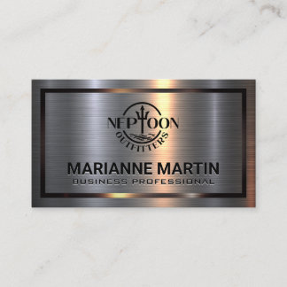 Carte De Visite Aluminium métallique brossé | Bordure métallique