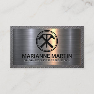 Carte De Visite Aluminium métallique Logo du clou du marteau M