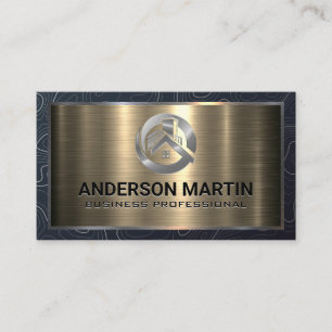 Carte De Visite Aluminium métallique Logo immobilier métallique