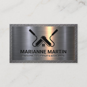 Carte De Visite Aluminium métallique   Paint Rollers   Motif en ac