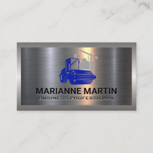 Carte De Visite Aluminium métallique Rouleau à vapeur Construc