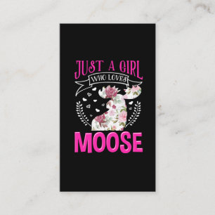 Carte De Visite Amateur d'orignal Girl Cute Flower Animal