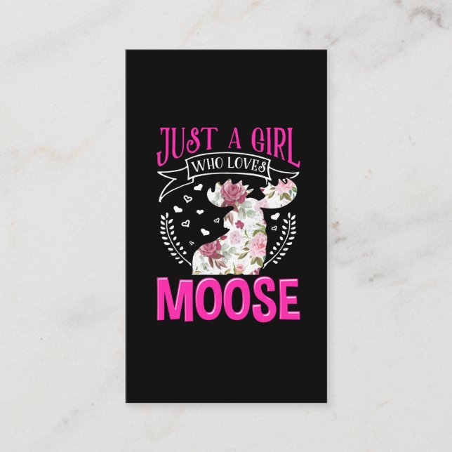 Carte De Visite Amateur d'orignal Girl Cute Flower Animal (Devant)