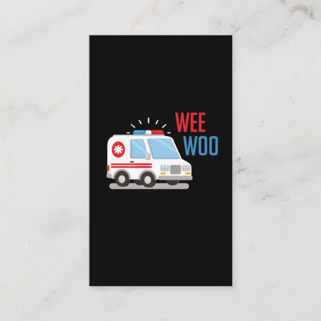 Carte De Visite Ambulance Paramedic Car weo Hospital EMT (Devant)