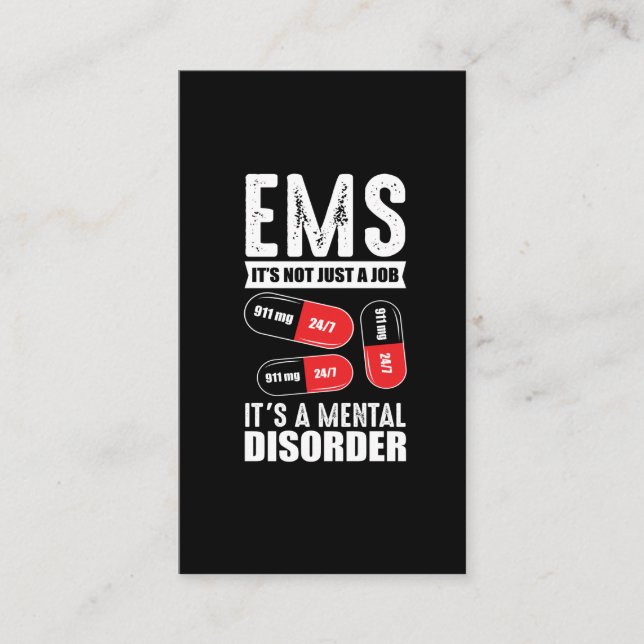Carte De Visite ambulancier de sensibilisation aux troubles mentau (Devant)