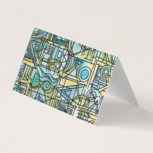Carte De Visite Aménagement moderne Bauhaus aquarelle géométrique