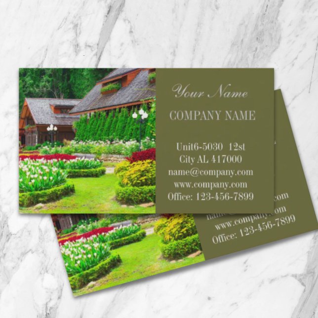 Carte De Visite Aménagement paysager (Landscape designer lawn care landscaping business card)