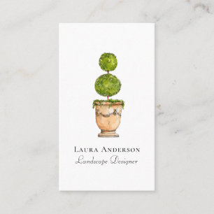 Carte De Visite Aménagement paysager élégant à l'aquarelle de topi