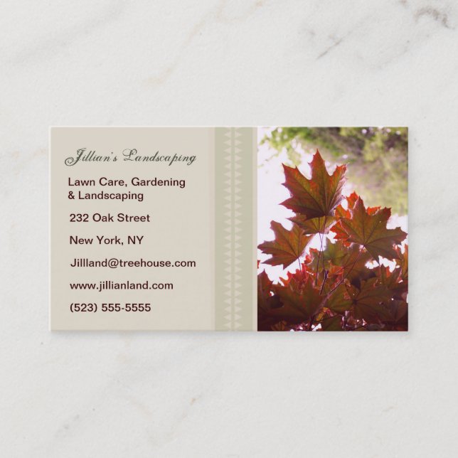 Carte De Visite Aménagement/pelouse/cartes de visite de jardinage (Devant)