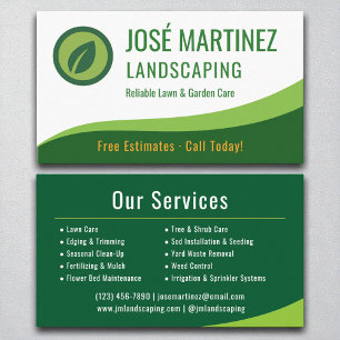 Carte De Visite Aménagement professionnel Green Lawn Care