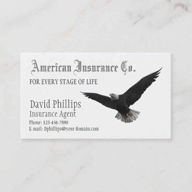 Carte De Visite American Bald Eagle Patriotic (Devant)