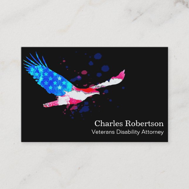 Carte De Visite **   American Eagle Red White Blue Flag États-Unis (Devant)