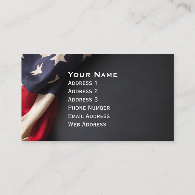 Carte De Visite American Flag on a Chalkboard (Devant)