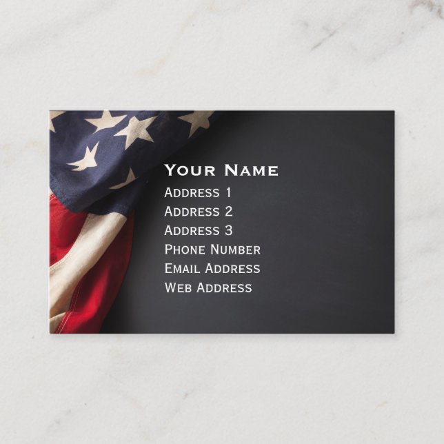 Carte De Visite American Flag on a Chalkboard (Devant)
