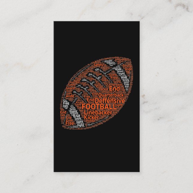 Carte De Visite American Football Word Cloud Linemen Défense (Devant)