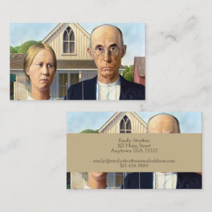 Carte De Visite American gothique classique peinture Grant Wood