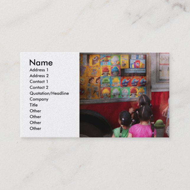 Carte De Visite Americana - crème glacée de chocolat de portion (Devant)