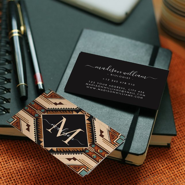 Carte De Visite Amérindien Motif Culture indienne Style Boho (Créateur téléchargé)