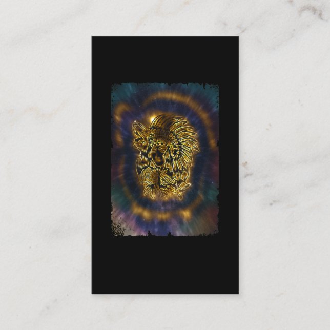 Carte De Visite Amérindienne Galaxy Howling Wolf (Devant)