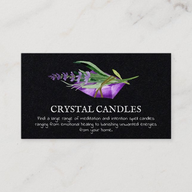 Carte De Visite Amethyst Crystal Candle Intention Spell Business C (Devant)