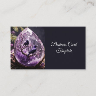 Carte De Visite Amethyst Crystal - Crows Blackbird Ravens