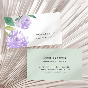 Carte De Visite Amethyst Peony   Aquarelle florale