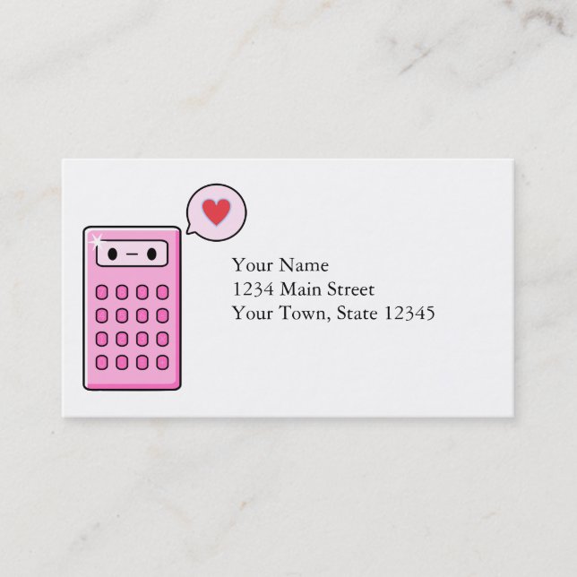 Carte De Visite Amour de calculatrice (Devant)